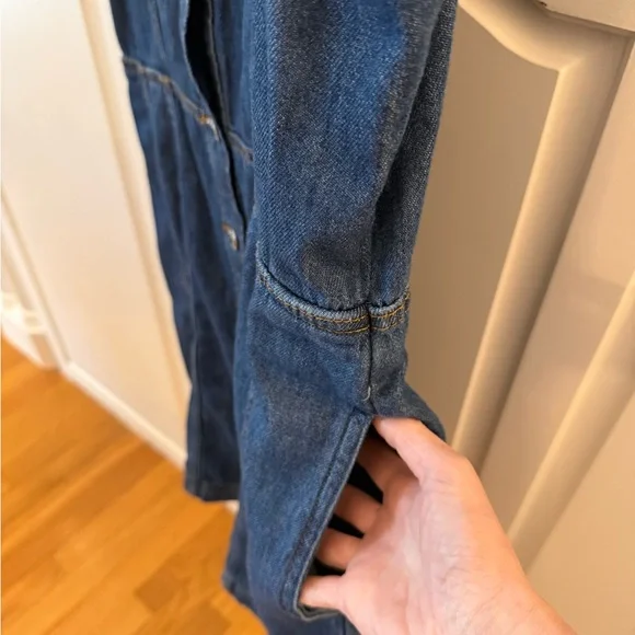 Madewell Dark Blue Denim Button-Front Tank Dress - Picture 2 of 5